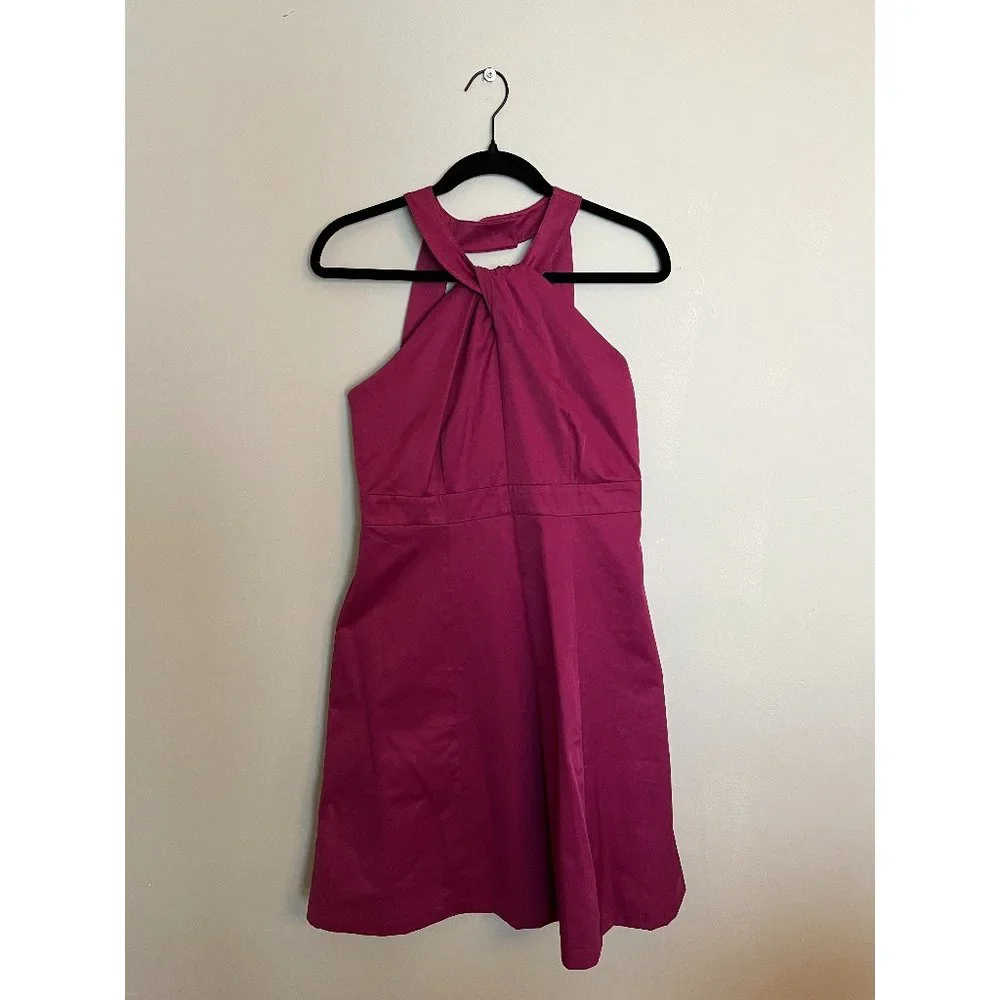 Knotted Halter Dress - Raspberry - Picture 1 of 3